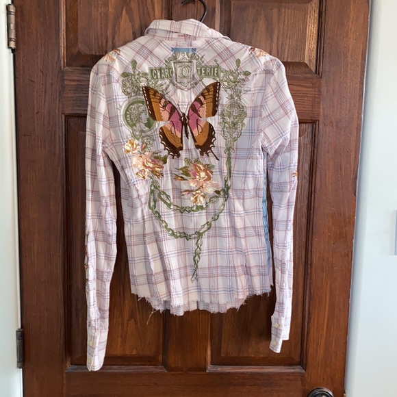 Plaid shirt with embroidery - Picture 3 of 4